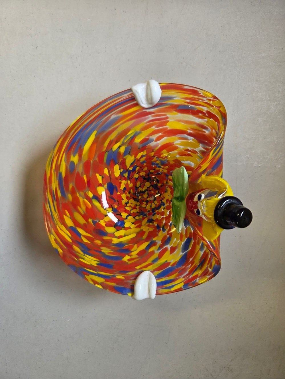 Murano art-glass hand-blown graffiti glass clown bowl made in Italy - Picture 2 of 11